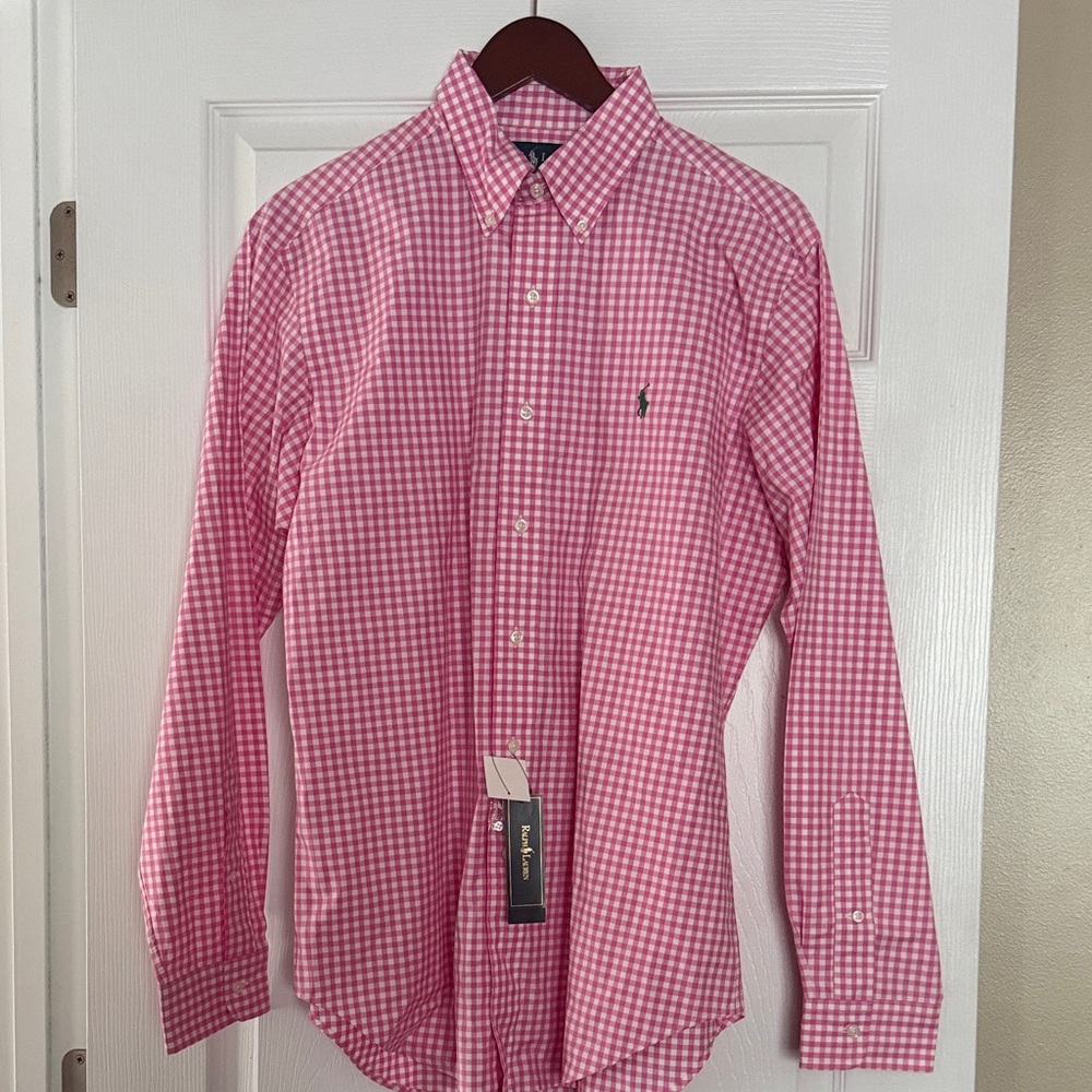 Polo by Ralph Lauren Men's Pink Checkered Shirt